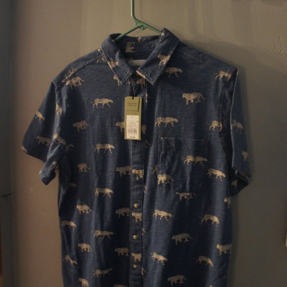 NEW! NEW! GOODFELLOWS  & CO KNIT BUTTON UP MENS SHIRT L